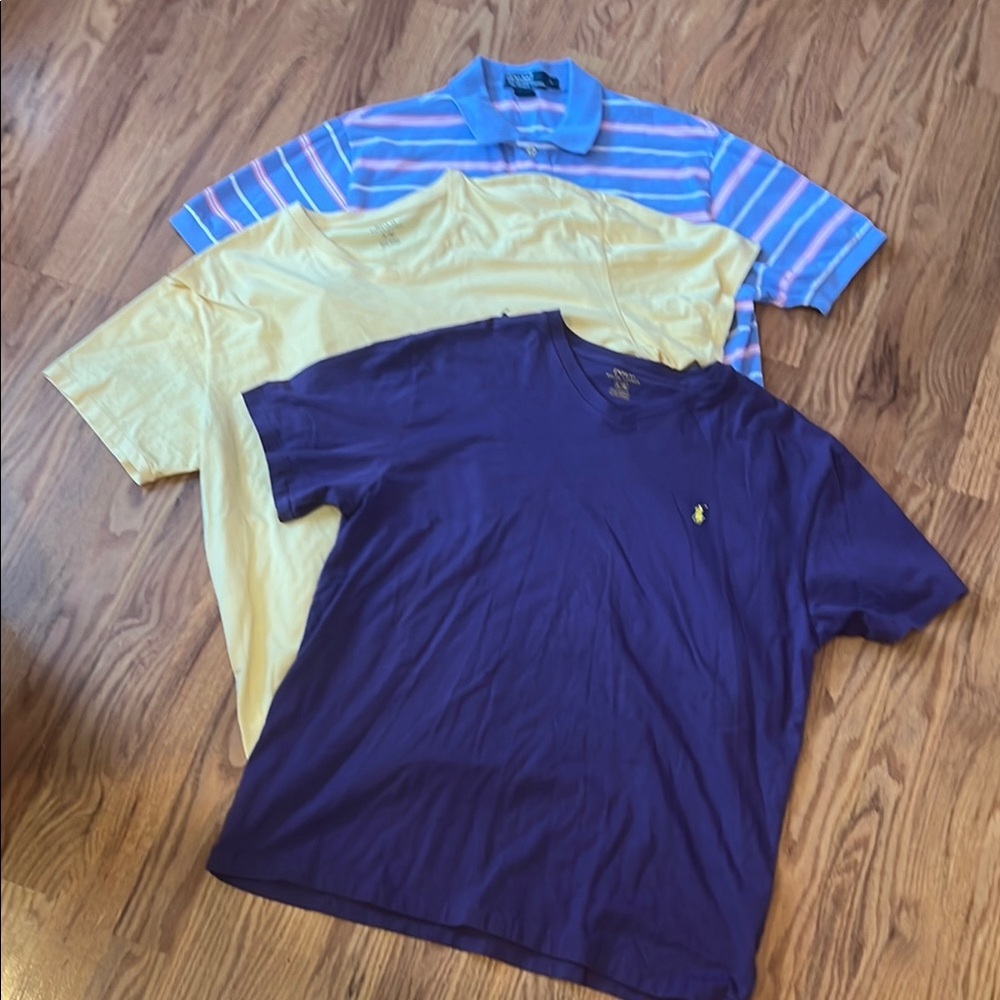 Polo by Ralph Lauren Men's Blue, Yellow, and Purple Shirts